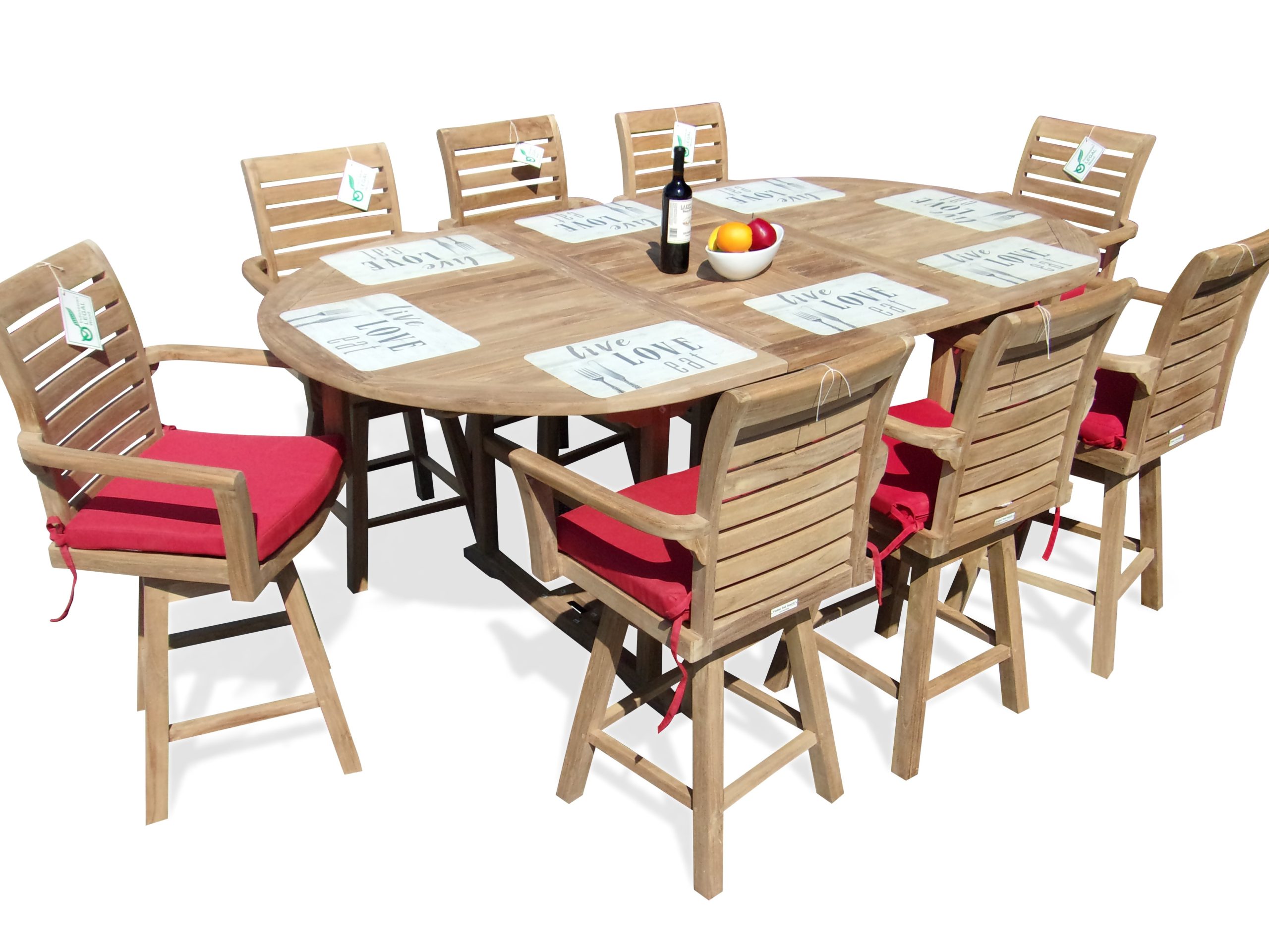 Teak Oval Extension Table Teak Swivel Chairs